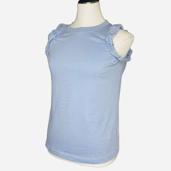 Victoria Beckham Ruched Ruffle Sleeve Jersey Top - Picture 4 of 9
